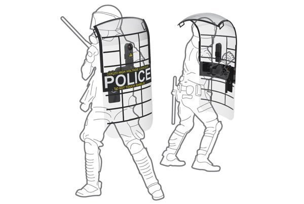 Cu dedicatie pentru jandarmi. Scutul high-tech anti-demonstranti