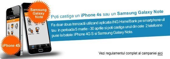 Cum sa castigi un smartphone cu ING Home’Bank