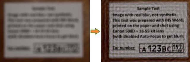Sample text deblur