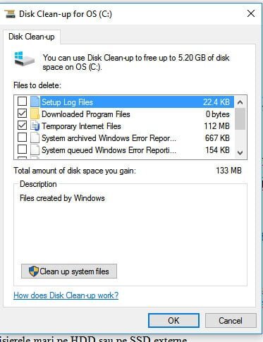 curatenie in laptop disk-cleanup
